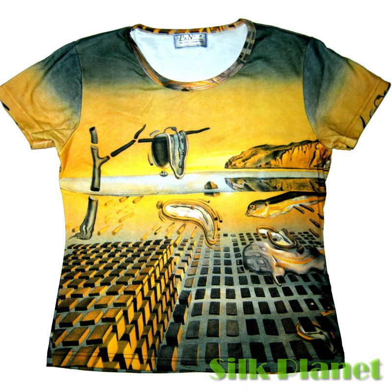 SALVADOR DALI MELTING CLOCKS SURREALISM T SHIRT FINE ART PRINT PAINTING