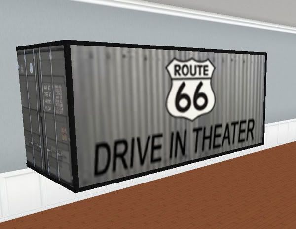 route 66 drive in theater container