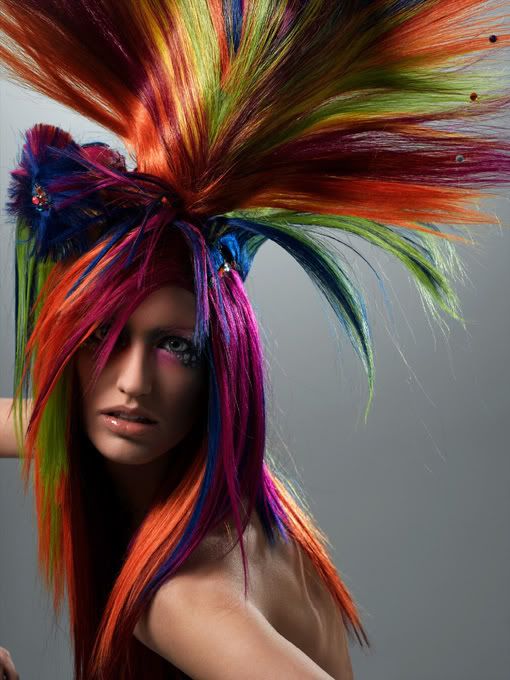 color hairstyles. beautiful multi colored hair