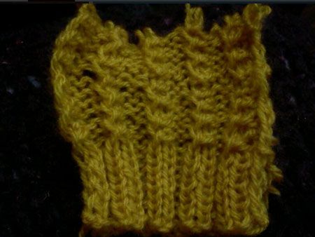 punto espiga dos agujas