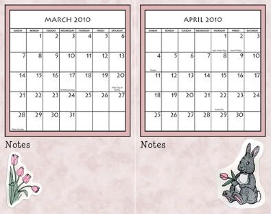 March-April Calendar