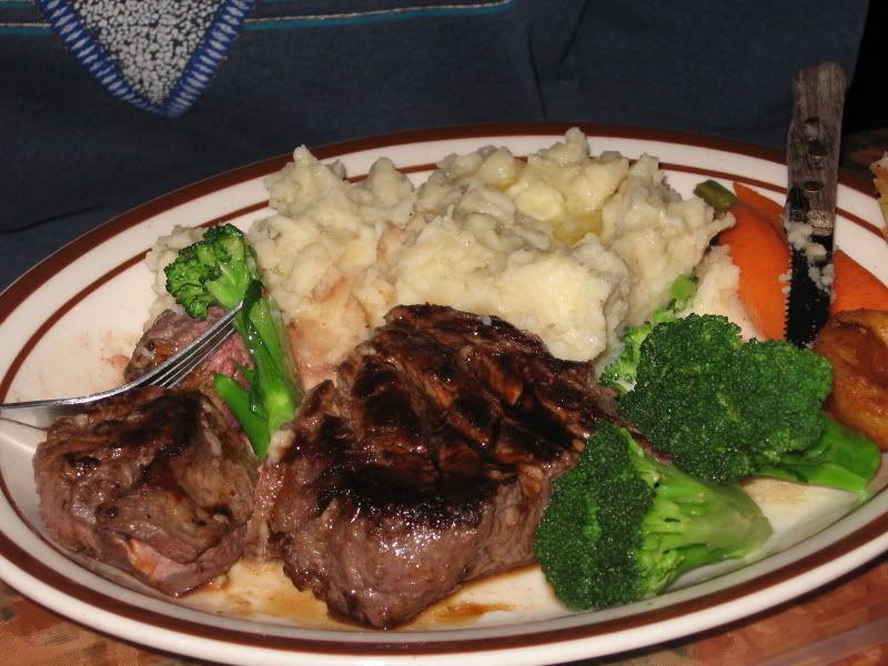 RBS\'s sirloin steak and mashed potatoes.