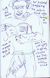 king sketch of Brett reading Buk