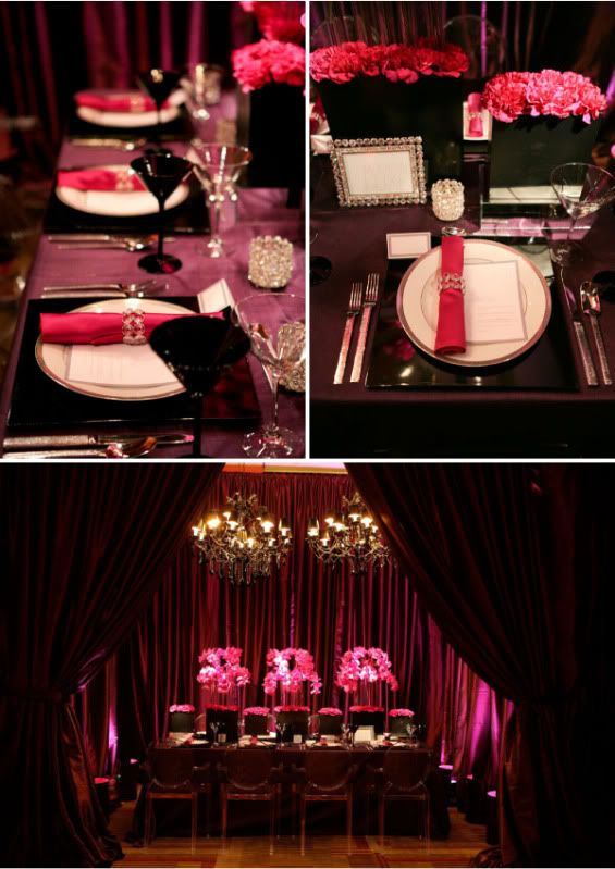 Ideas for Black Hot Pink and bling wedding colors