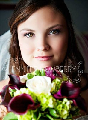 Close-up bride with bouquet