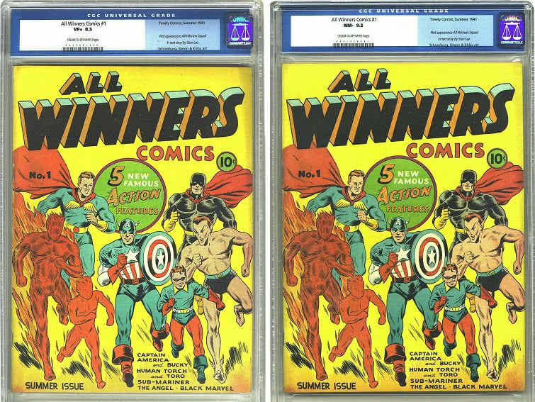 awc_1_front.jpg" alt="All Winners Comics #1 (8.5) & (9.2) Front Cover Comparison