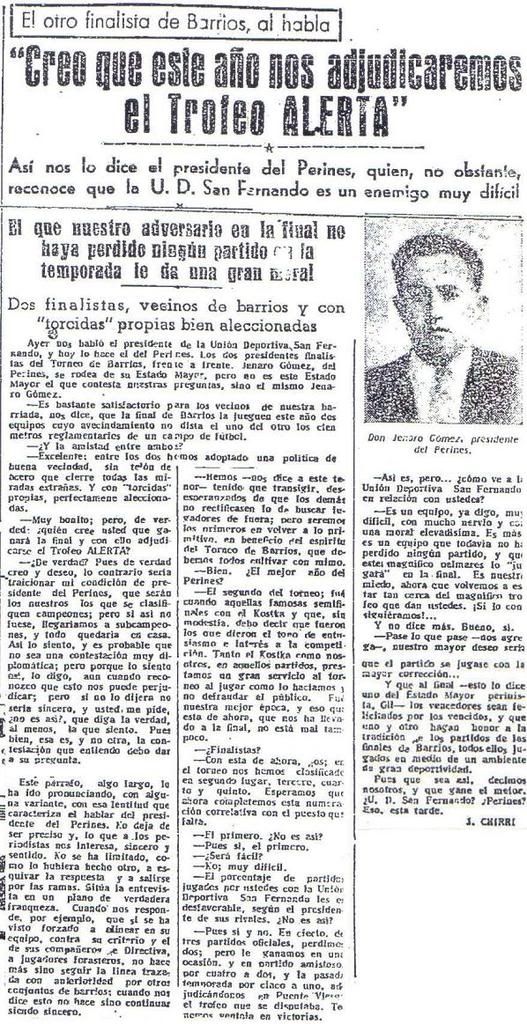 presidente del atletico perines en 1950