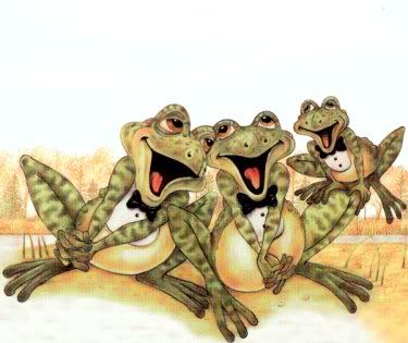 3 singing frogs Pictures, Images and Photos