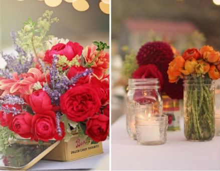 Gorgeous floral arrangements via one of my favorite wedding blogs 
