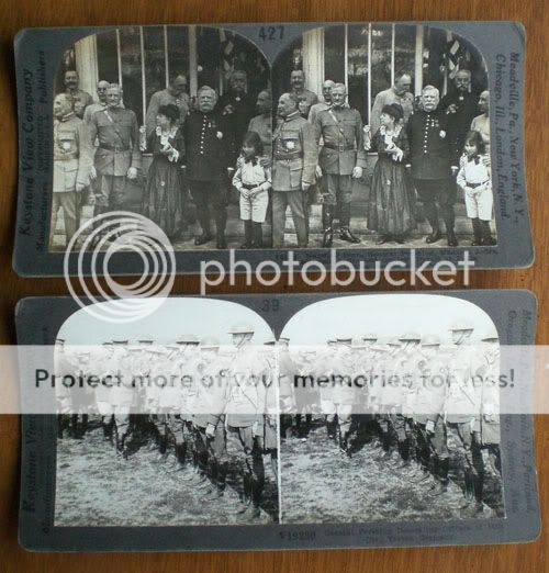 Antique Stereoscopic Stereograph Cards World War 1, General Pershing