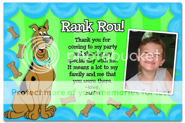 Scooby Doo Custom Photo Thank You cards  