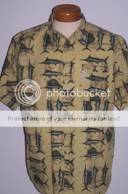 Columbia Hawaiian Marlin Fish Mens NEW Shirt Large  