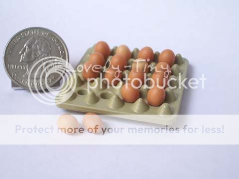   miniature eggs they are made they place on the egg plate it made off